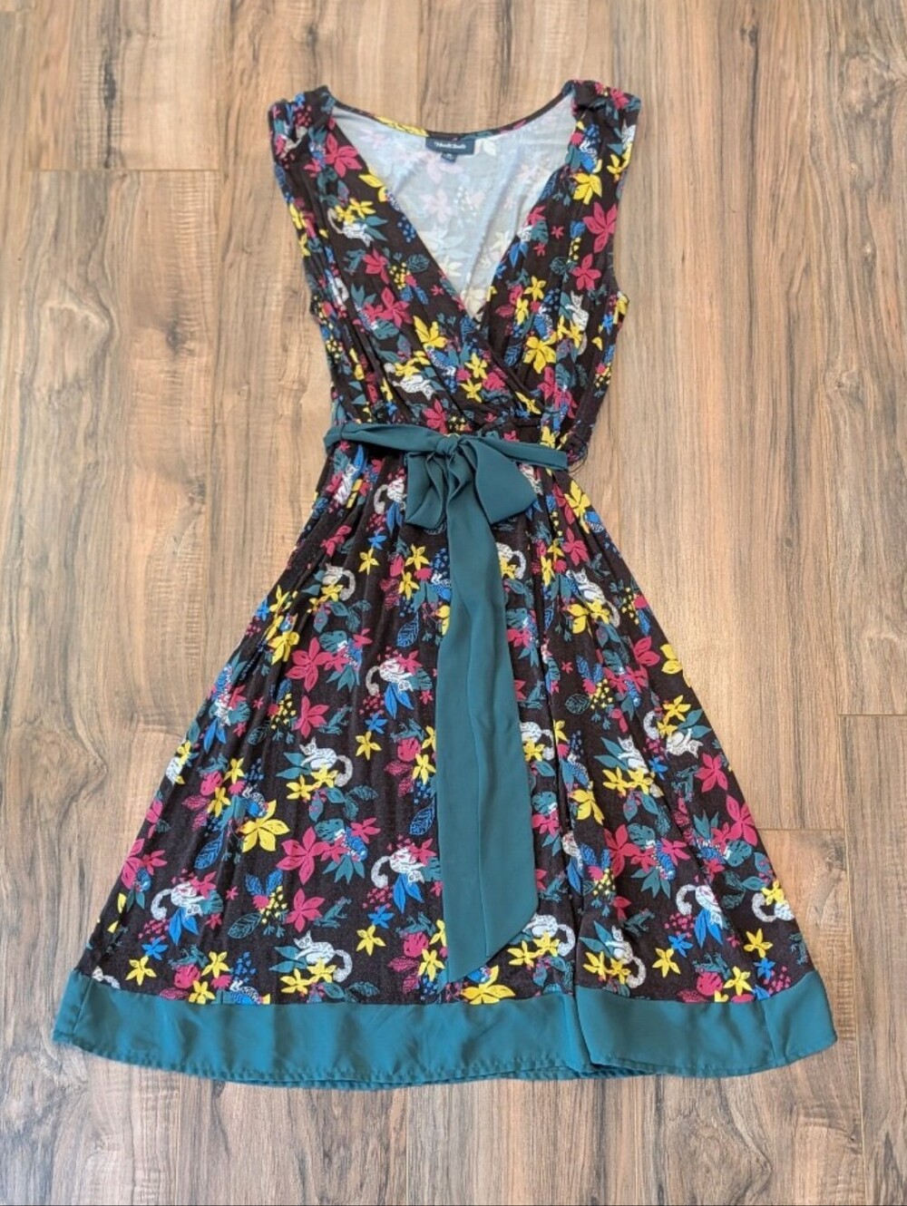 Vintage Modcloth Floral Lemur Wrap Midi Dress